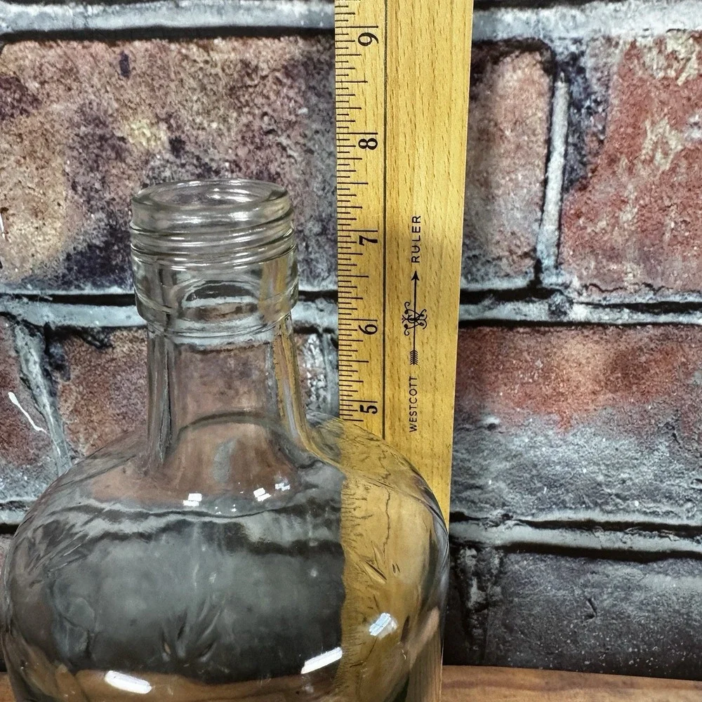 Vintage Mexican Tequila Set Decanter 6 Shot Glasses Silver Brown Overlay Barware